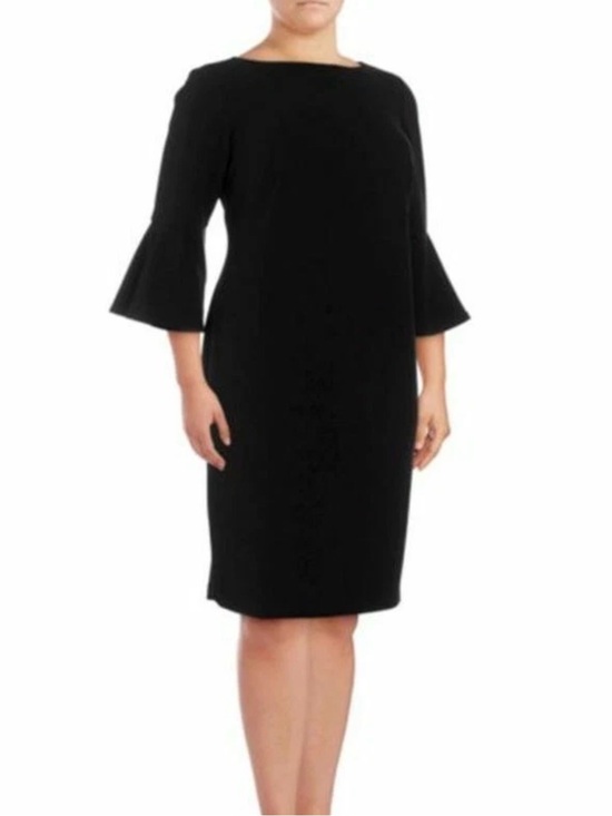 Calvin Klein Dresses & Skirts - Calvin Klein Women’s Bell Sleeve Sheath Midi Dress Black 6 New